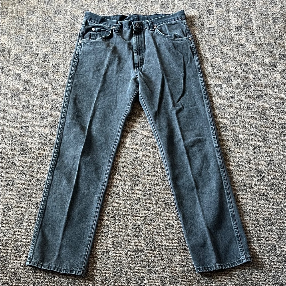 Wrangler Men's Straight Fit Black Denim Jeans
